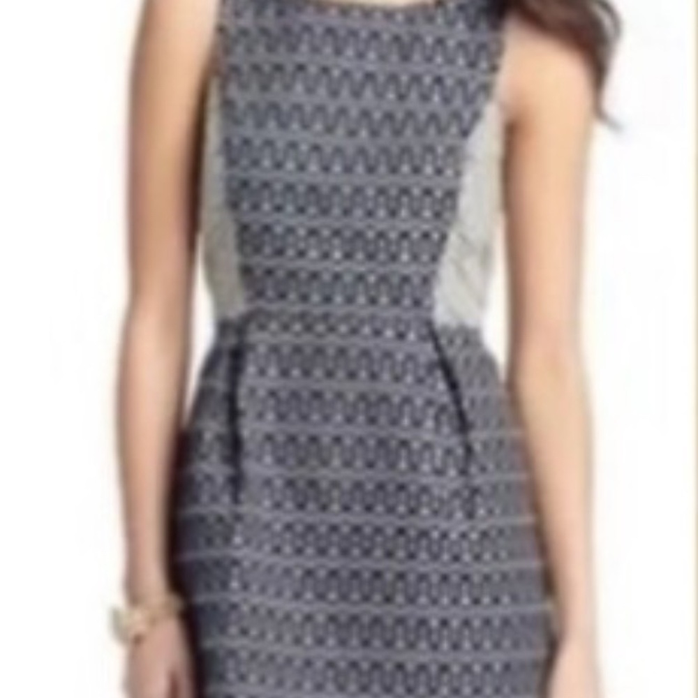 Ann Taylor LOFT Elegant Black and White Patterned Dress